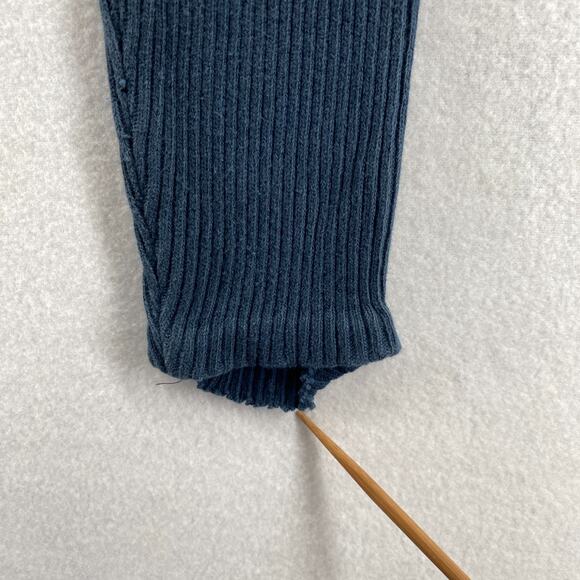 EILEEN FISHER Leggings XS Cotton Sweater Knit Ribbed Pull On Blue VTG USA - Picture 13 of 15